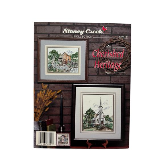Vintage Cherished Heritage Cross Stitch Pattern Book STONEY CREEK Americana USA - Picture 2 of 4